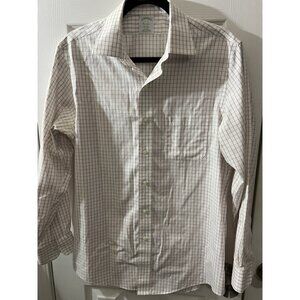 Brooks Brothers Long Sleeve Shirt Milano Fit Button Up 16-33 Plaid